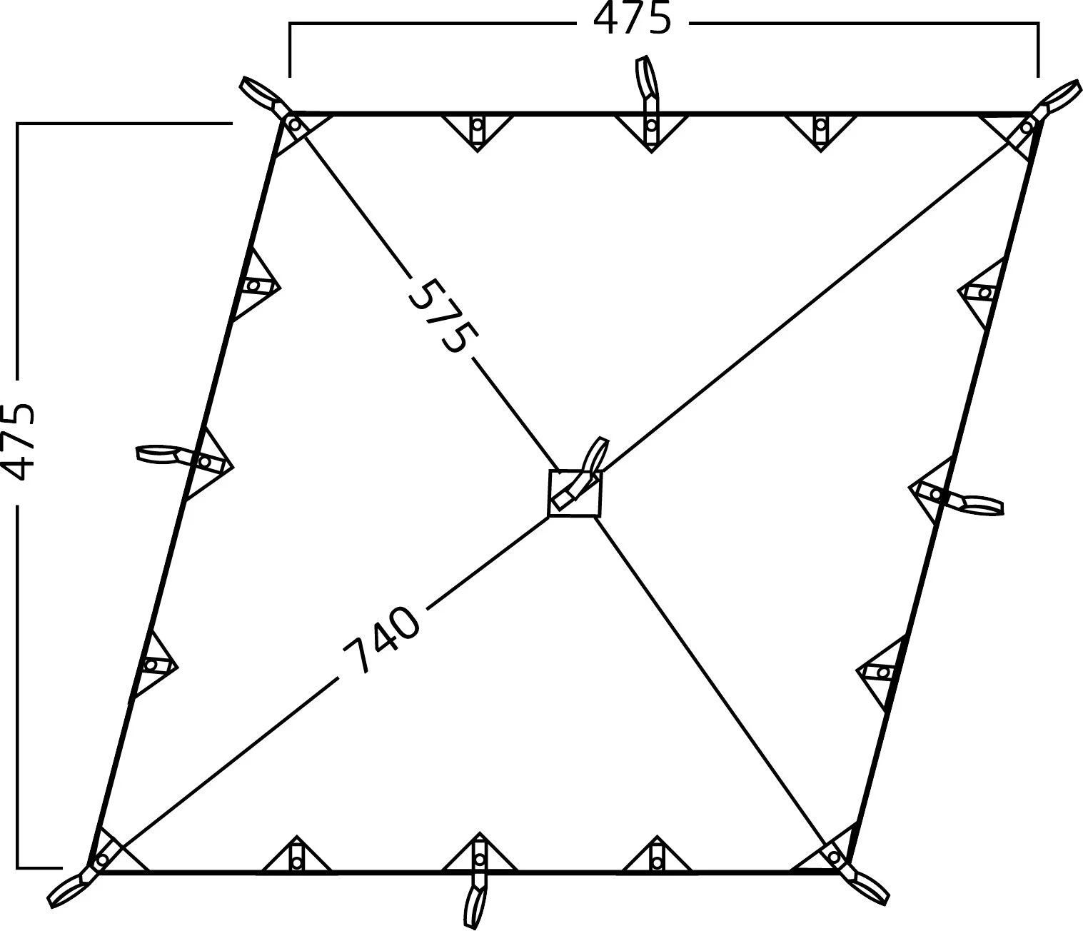Nordisk Kari 20 M2 Diamond Basic Cotton Tarp 4 Nordisk Kari 20 M2 Diamond Basic Cotton Tarp - Billede 2